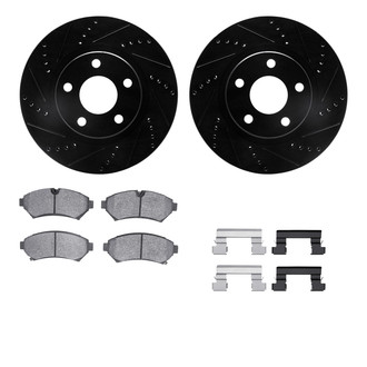 R1 Concepts® - eLINE Series Drilled and Slotted Front Brake Kit with Ceramic Pads