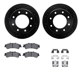 R1 Concepts® - eLINE Series Drilled and Slotted Rear Brake Kit with Ceramic Pads