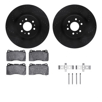 R1 Concepts® - eLINE Series Drilled and Slotted Front Brake Kit with Ceramic Pads