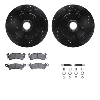 R1 Concepts® - eLINE Series Drilled and Slotted Front Brake Kit with Ceramic Pads