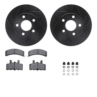 R1 Concepts® - eLINE Series Drilled and Slotted Front Brake Kit with Ceramic Pads