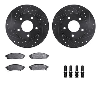 R1 Concepts® - eLINE Series Drilled and Slotted Front Brake Kit with Ceramic Pads