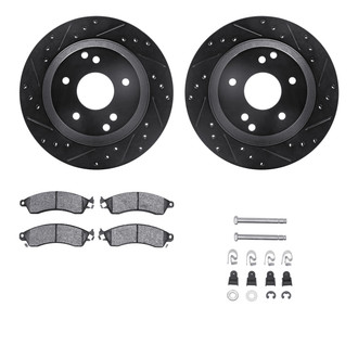 R1 Concepts® - eLINE Series Drilled and Slotted Front Brake Kit with Ceramic Pads
