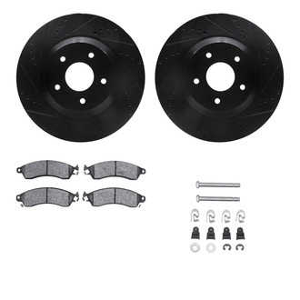 R1 Concepts® - eLINE Series Drilled and Slotted Front Brake Kit with Ceramic Pads