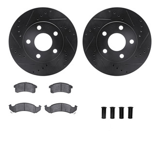 R1 Concepts® - eLINE Series Drilled and Slotted Front Brake Kit with Ceramic Pads