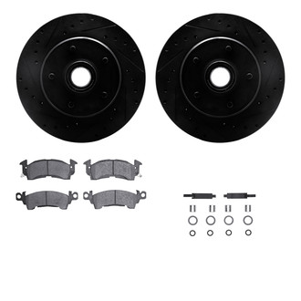 R1 Concepts® - eLINE Series Drilled and Slotted Front Brake Kit with Ceramic Pads