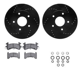 R1 Concepts® - eLINE Series Drilled and Slotted Rear Brake Kit with Ceramic Pads