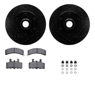 R1 Concepts® - eLINE Series Drilled and Slotted Front Brake Kit with Ceramic Pads