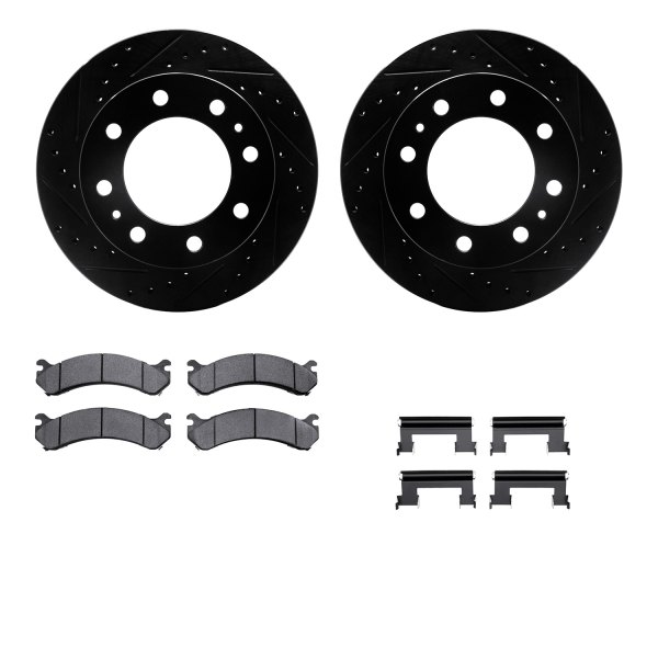  R1 Concepts® - eLINE Series Drilled and Slotted Front Brake Kit with Ceramic Pads