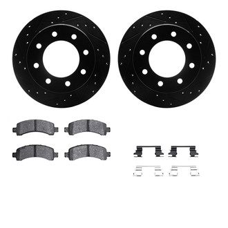 R1 Concepts® - eLINE Series Drilled and Slotted Rear Brake Kit with Ceramic Pads