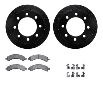 R1 Concepts® - eLINE Series Drilled and Slotted Rear Brake Kit with Ceramic Pads