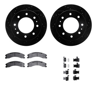 R1 Concepts® - eLINE Series Drilled and Slotted Rear Brake Kit with Ceramic Pads