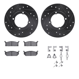 R1 Concepts® - eLINE Series Drilled and Slotted Front Brake Kit with Ceramic Pads