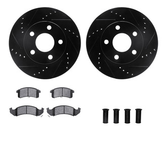 R1 Concepts® - eLINE Series Drilled and Slotted Front Brake Kit with Ceramic Pads