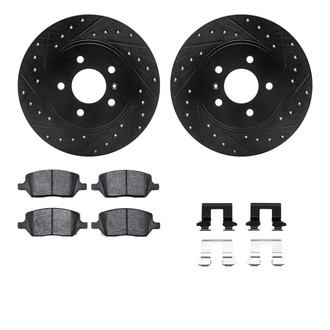 R1 Concepts® - eLINE Series Drilled and Slotted Rear Brake Kit with Ceramic Pads