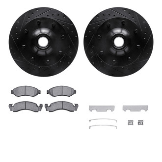 R1 Concepts® - eLINE Series Drilled and Slotted Front Brake Kit with Ceramic Pads