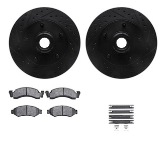 R1 Concepts® - eLINE Series Drilled and Slotted Front Brake Kit with Ceramic Pads
