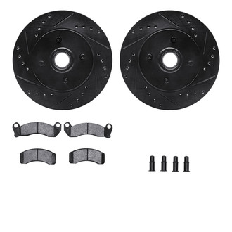 R1 Concepts® - eLINE Series Drilled and Slotted Front Brake Kit with Ceramic Pads