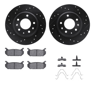 R1 Concepts® - eLINE Series Drilled and Slotted Rear Brake Kit with Ceramic Pads