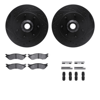 R1 Concepts® - eLINE Series Drilled and Slotted Front Brake Kit with Ceramic Pads