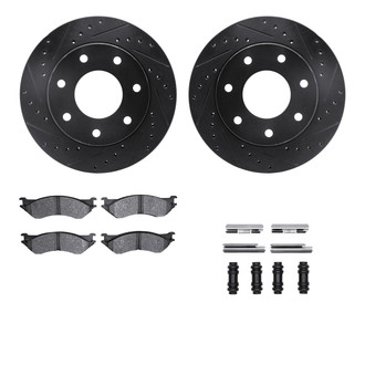 R1 Concepts® - eLINE Series Drilled and Slotted Front Brake Kit with Ceramic Pads