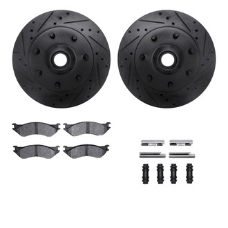 R1 Concepts® - eLINE Series Drilled and Slotted Front Brake Kit with Ceramic Pads