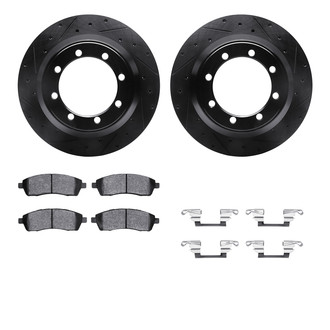 R1 Concepts® - eLINE Series Drilled and Slotted Rear Brake Kit with Ceramic Pads
