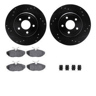 R1 Concepts® - eLINE Series Drilled and Slotted Rear Brake Kit with Ceramic Pads