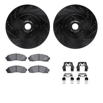 R1 Concepts® - eLINE Series Drilled and Slotted Front Brake Kit with Ceramic Pads