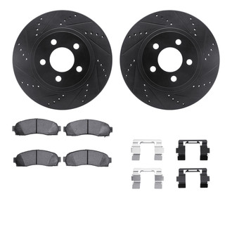 R1 Concepts® - Drilled and Slotted Brake Kit with Ceramic Pads