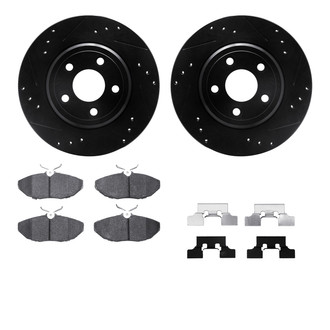R1 Concepts® - eLINE Series Drilled and Slotted Rear Brake Kit with Ceramic Pads