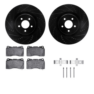 R1 Concepts® - eLINE Series Drilled and Slotted Front Brake Kit with Ceramic Pads