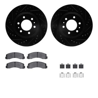 R1 Concepts® - eLINE Series Drilled and Slotted Brake Kit with Ceramic Pads
