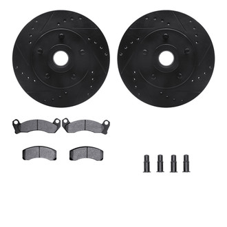 R1 Concepts® - eLINE Series Drilled and Slotted Front Brake Kit with Ceramic Pads