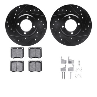 R1 Concepts® - eLINE Series Drilled and Slotted Front Brake Kit with Ceramic Pads