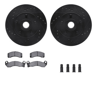 R1 Concepts® - eLINE Series Drilled and Slotted Front Brake Kit with Ceramic Pads