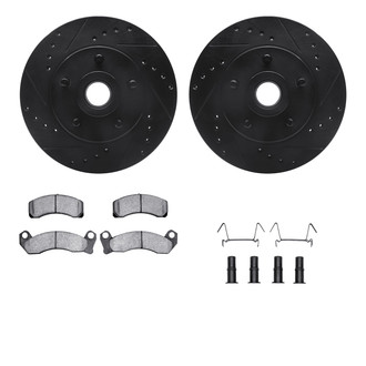 R1 Concepts® - eLINE Series Drilled and Slotted Front Brake Kit with Ceramic Pads