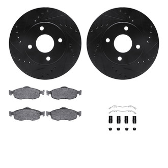 R1 Concepts® - eLINE Series Drilled and Slotted Brake Kit with Ceramic Pads