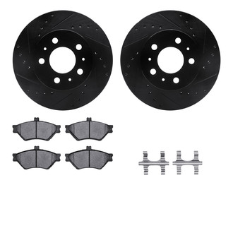R1 Concepts® - eLINE Series Drilled and Slotted Front Brake Kit with Ceramic Pads