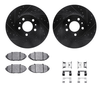 R1 Concepts® - eLINE Series Drilled and Slotted Front Brake Kit with Ceramic Pads
