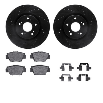 R1 Concepts® - Drilled and Slotted Rear Brake Kit with Ceramic Pads
