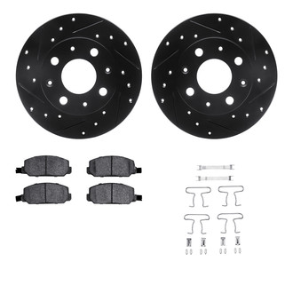 R1 Concepts® - eLINE Series Drilled and Slotted Front Brake Kit with Ceramic Pads
