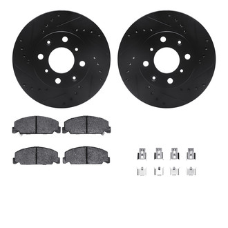 R1 Concepts® - eLINE Series Drilled and Slotted Front Brake Kit with Ceramic Pads