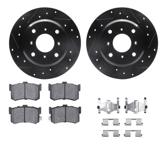 R1 Concepts® - eLINE Series Drilled and Slotted Rear Brake Kit with Ceramic Pads