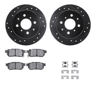 R1 Concepts® - eLINE Series Drilled and Slotted Rear Brake Kit with Ceramic Pads