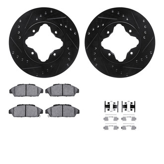 R1 Concepts® - eLINE Series Drilled and Slotted Front Brake Kit with Ceramic Pads