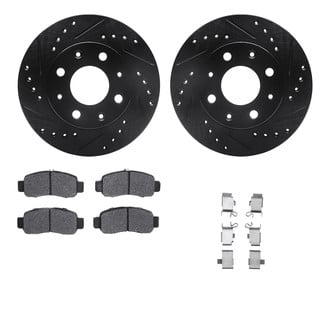 R1 Concepts® - eLINE Series Drilled and Slotted Front Brake Kit with Ceramic Pads