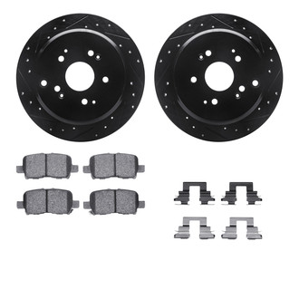 R1 Concepts® - eLINE Series Drilled and Slotted Rear Brake Kit with Ceramic Pads