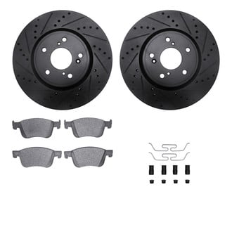 R1 Concepts® - eLINE Series Drilled and Slotted Brake Kit with Ceramic Pads