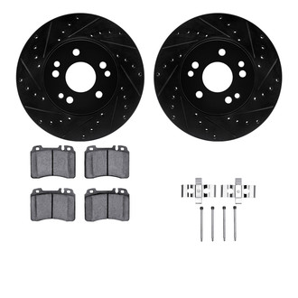 R1 Concepts® - eLINE Series Drilled and Slotted Front Brake Kit with Ceramic Pads